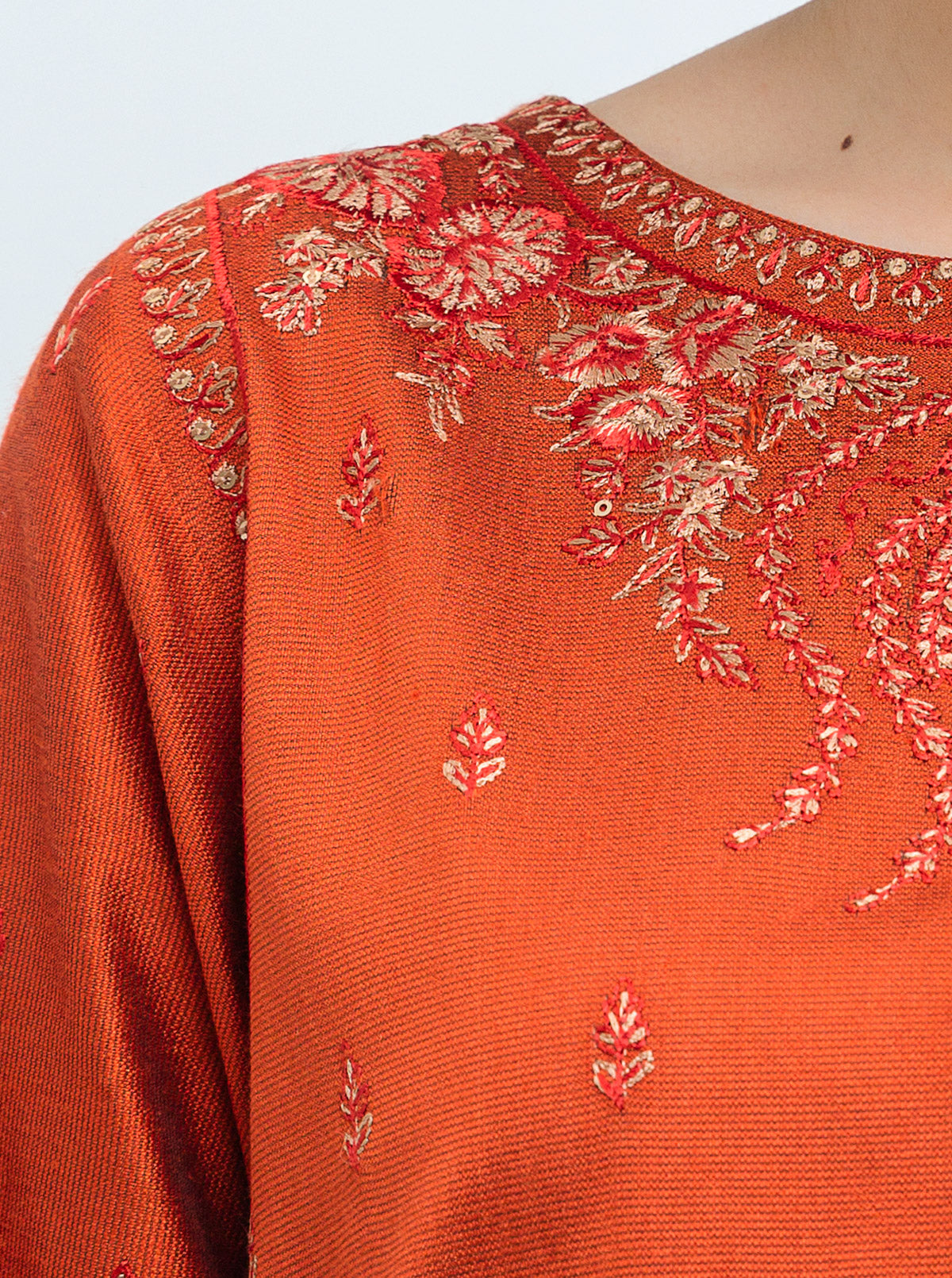 SS25DA-2776 BLUE 2PCS EMBROIDERED KURTA WITH TROUSER