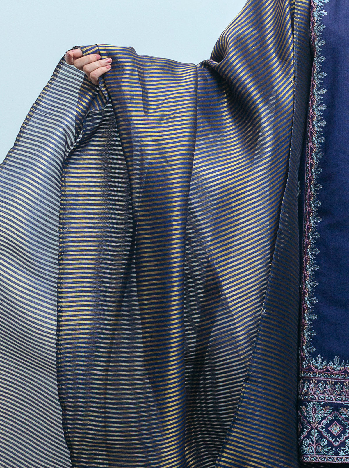 Embroidered Shirt With Dupatta And Pant