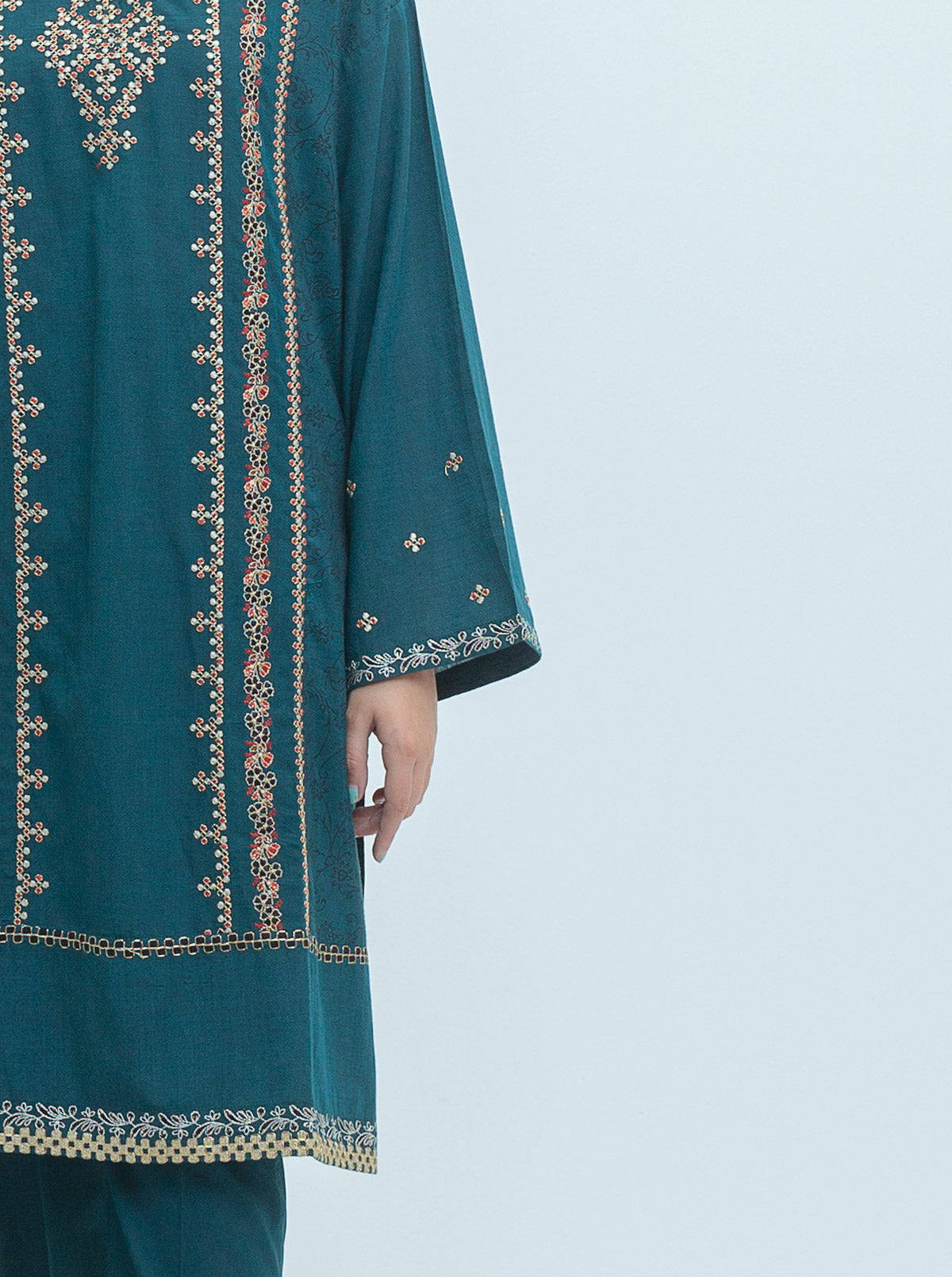 Embroidered Shirt With Dupatta