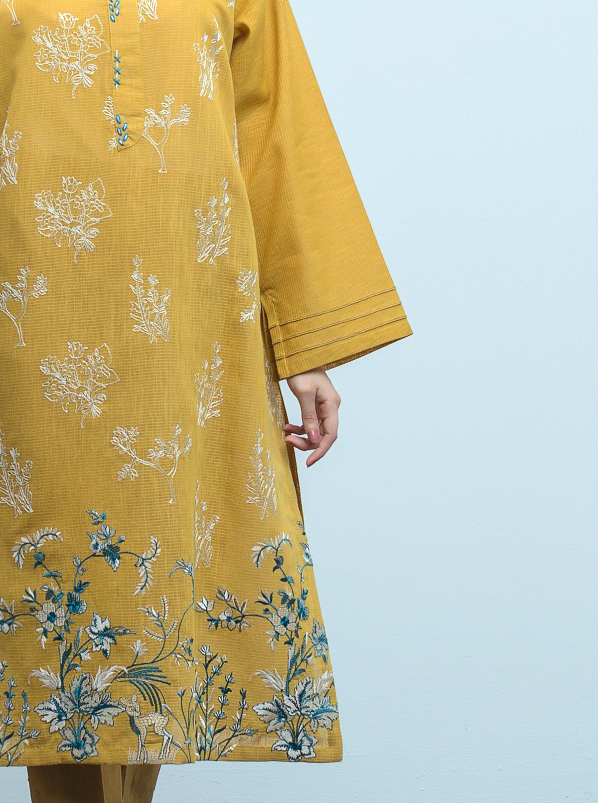 Embroidered Shirt With Dupatta