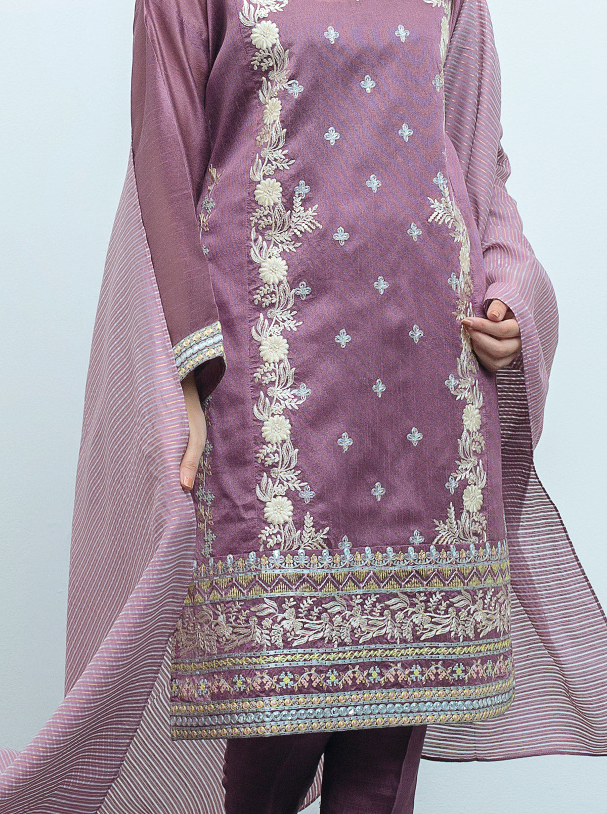EMBROIDERED SHIRT WITH DUPATTA