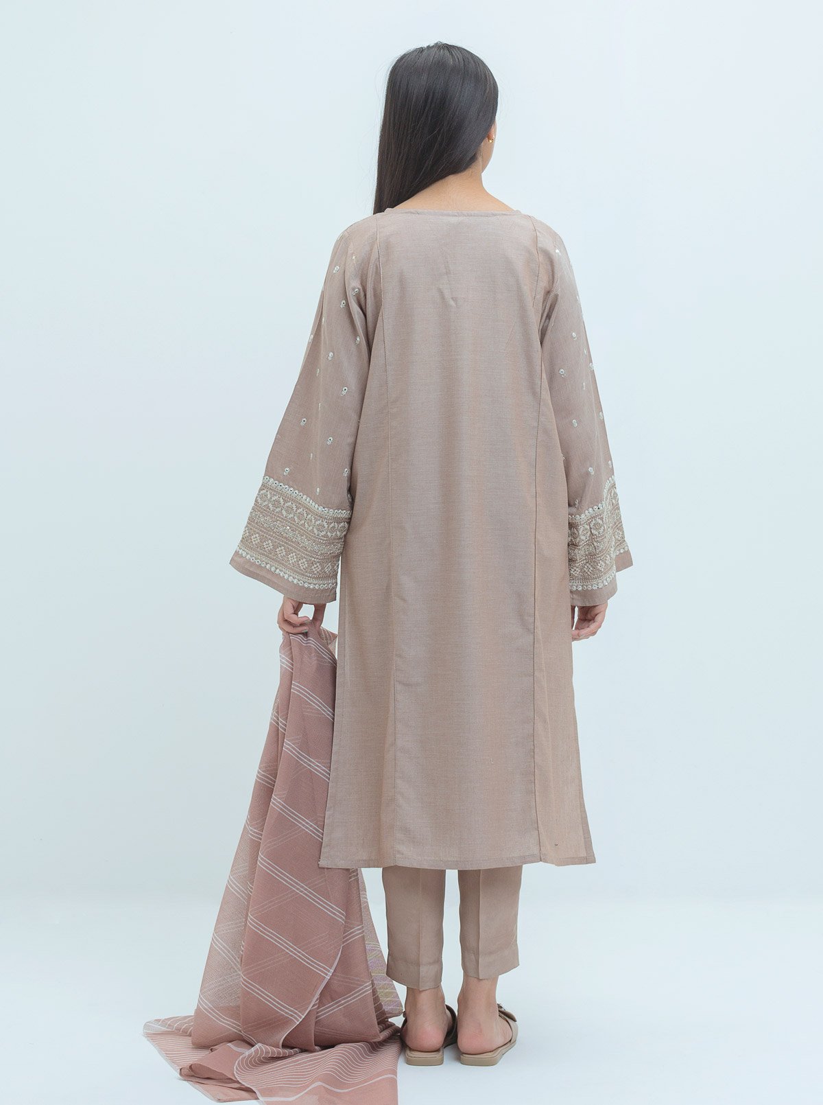 Embroidered Shirt With Dupatta