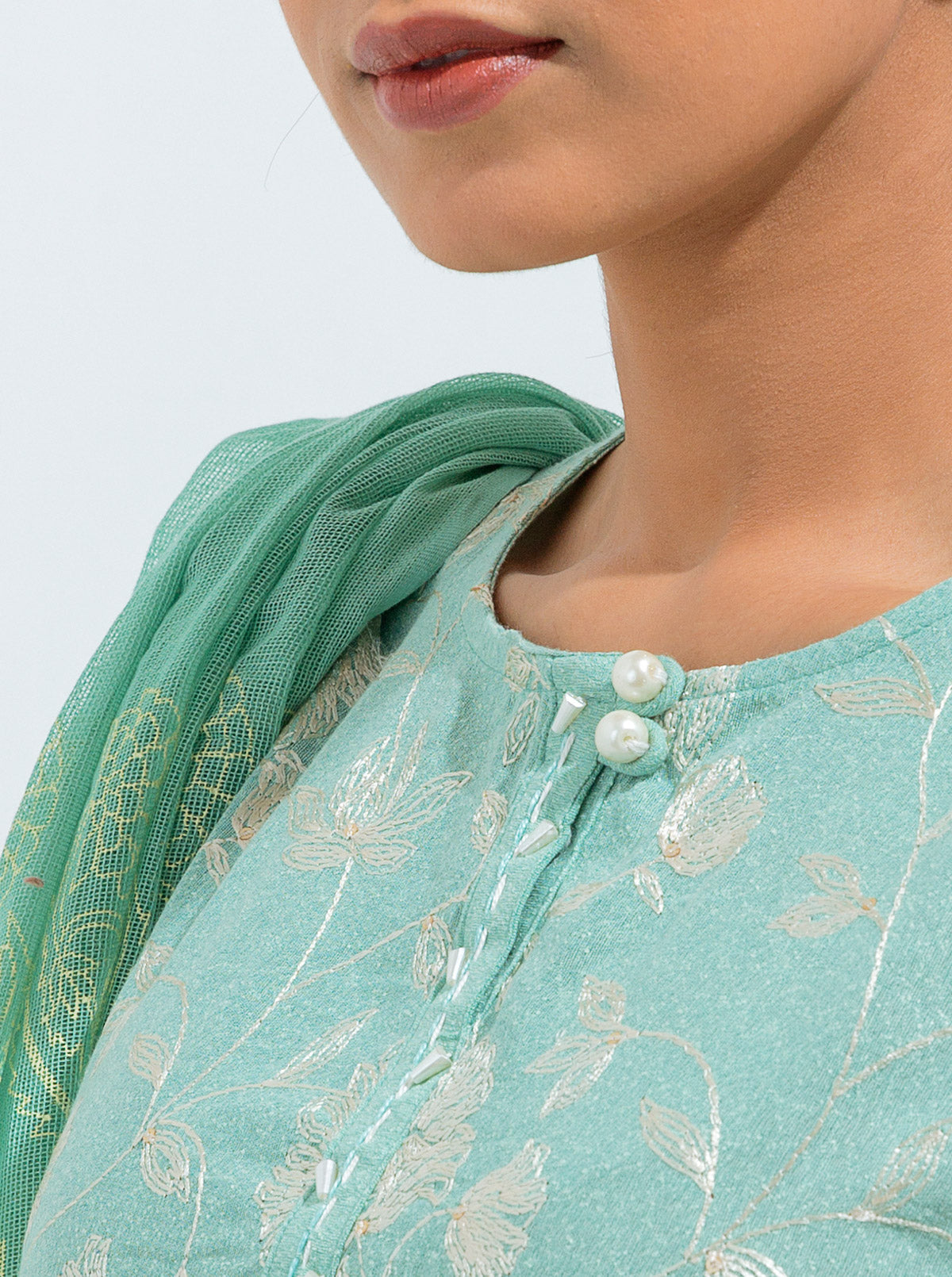 Embroidered Shirt With Dupatta