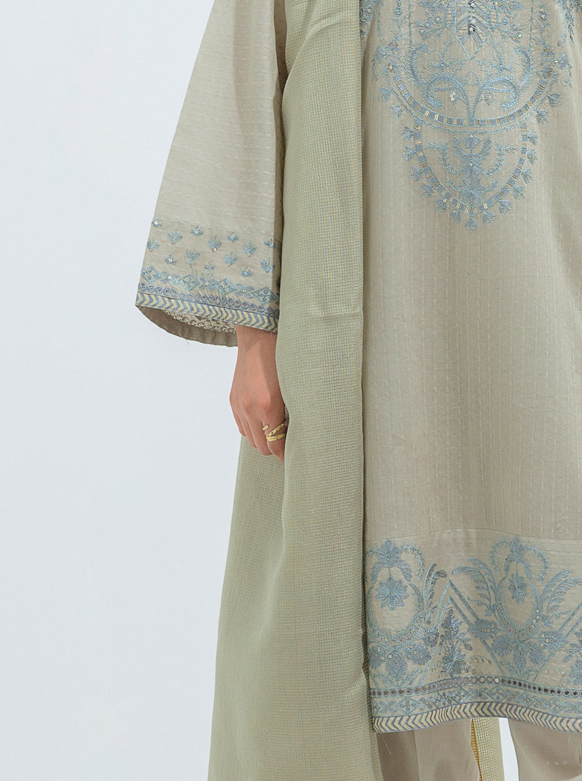 Embroidered Shirt With Dupatta