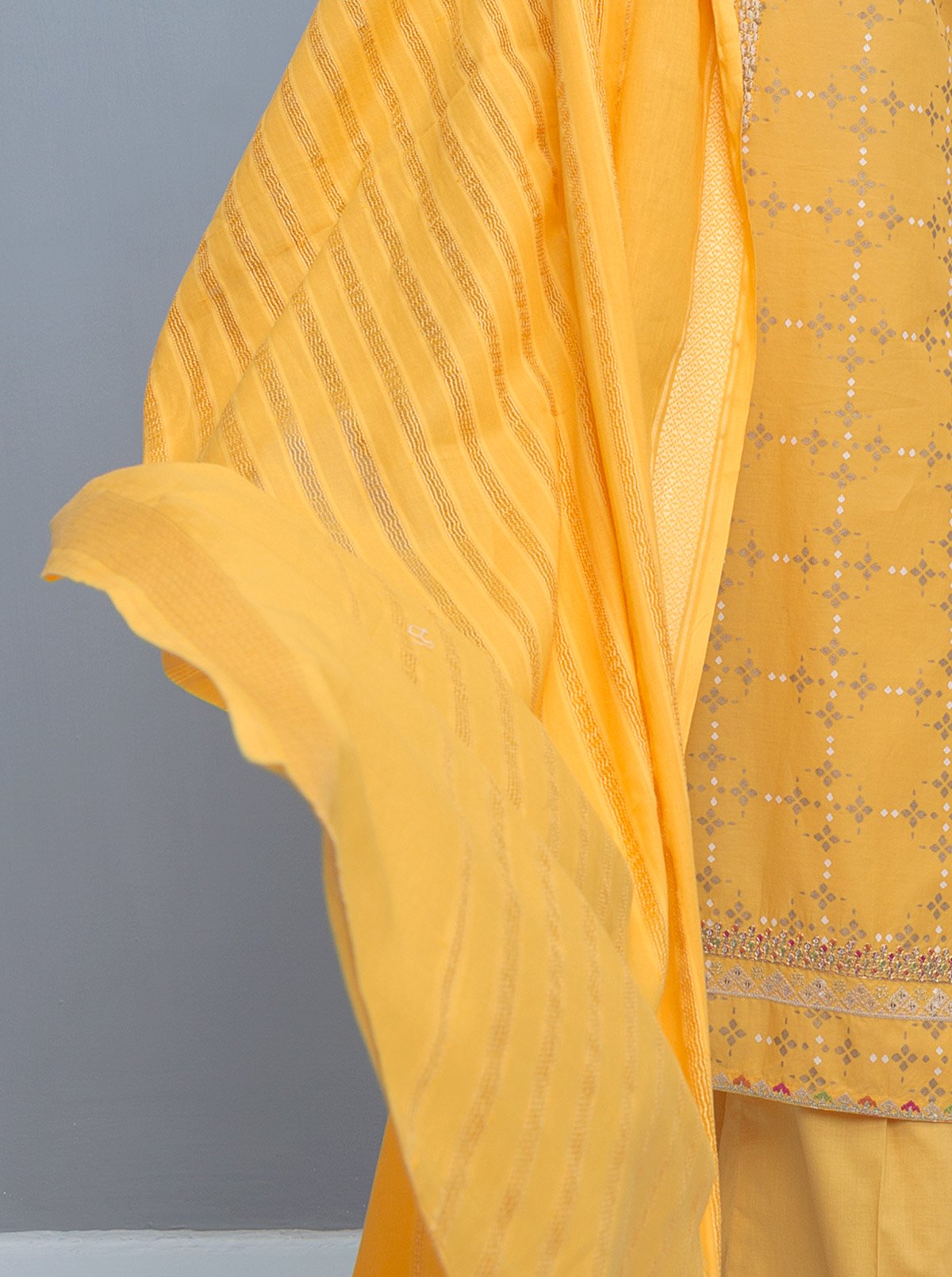Embroidered Shirt With Dupatta