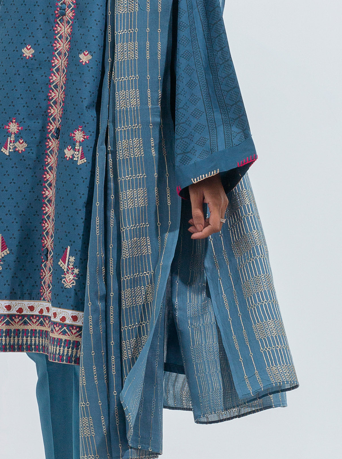 Embroidered Shirt With Dupatta