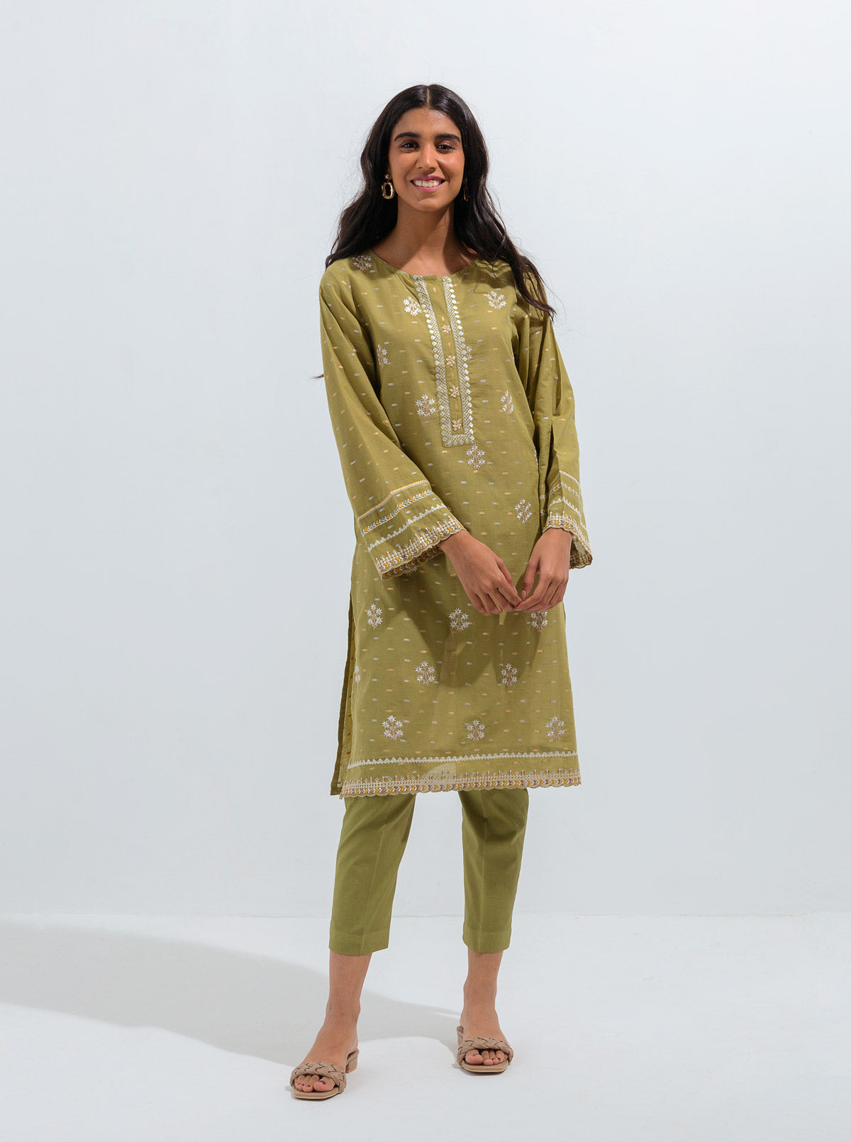 Embroidered Jacquard Shirt (Luxury Pret)