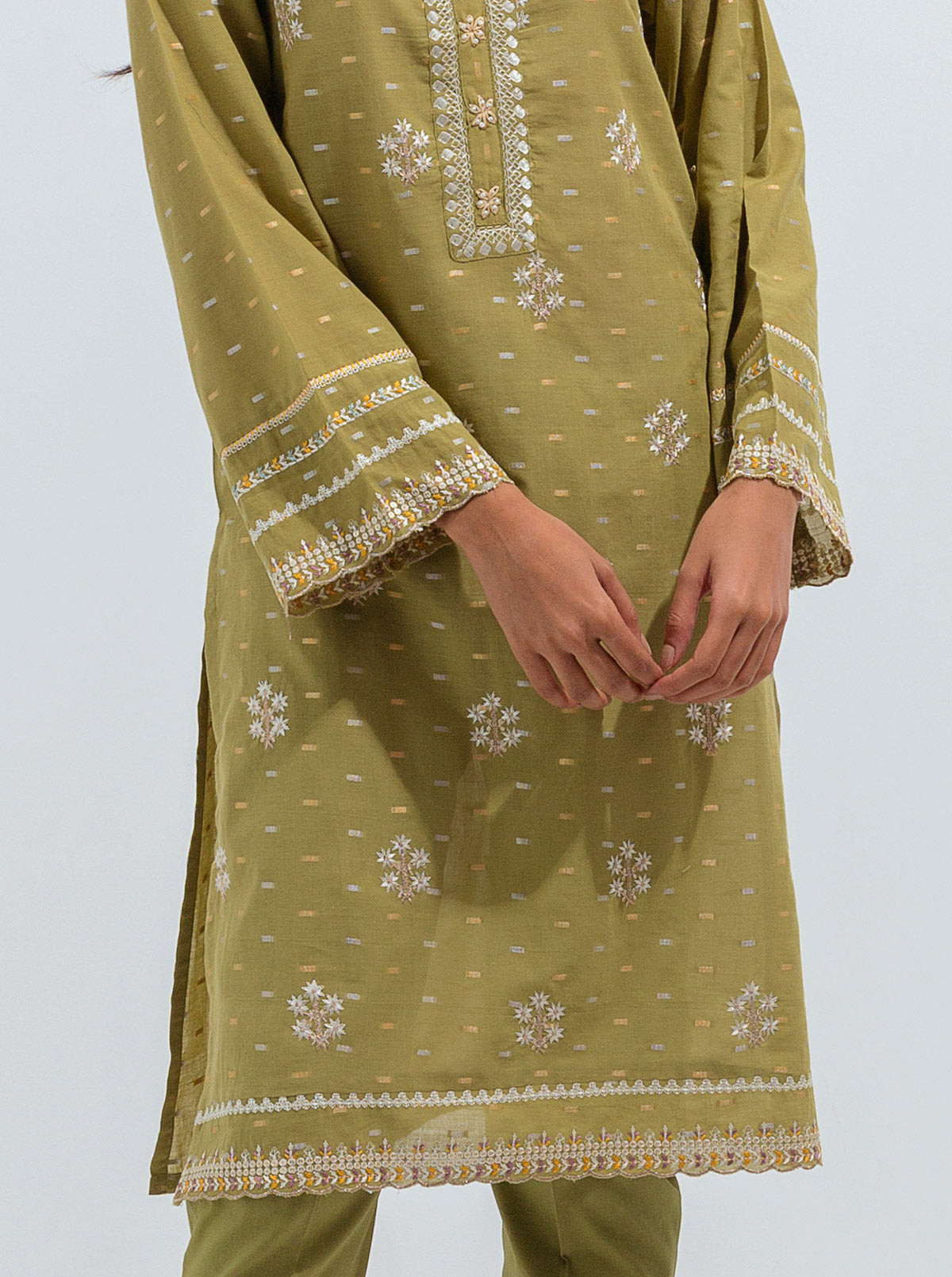 Embroidered Jacquard Shirt (Luxury Pret)