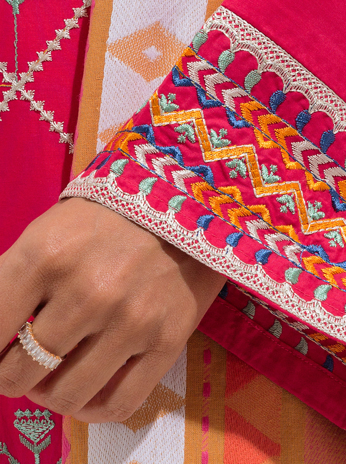 Embroidered Shirt With Dupatta