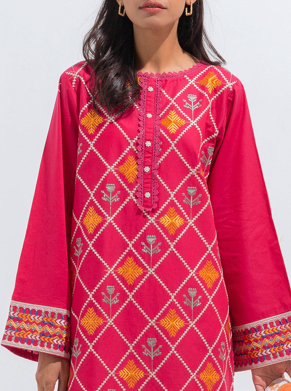 Embroidered Shirt With Dupatta