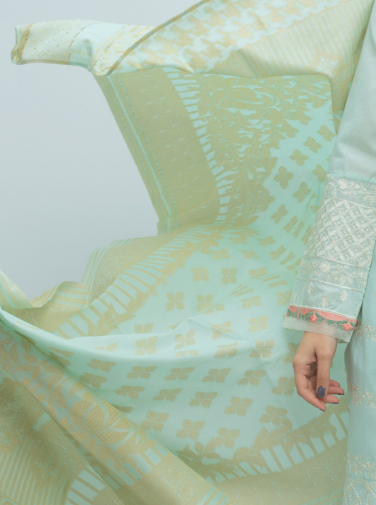 Embroidered Shirt With Dupatta