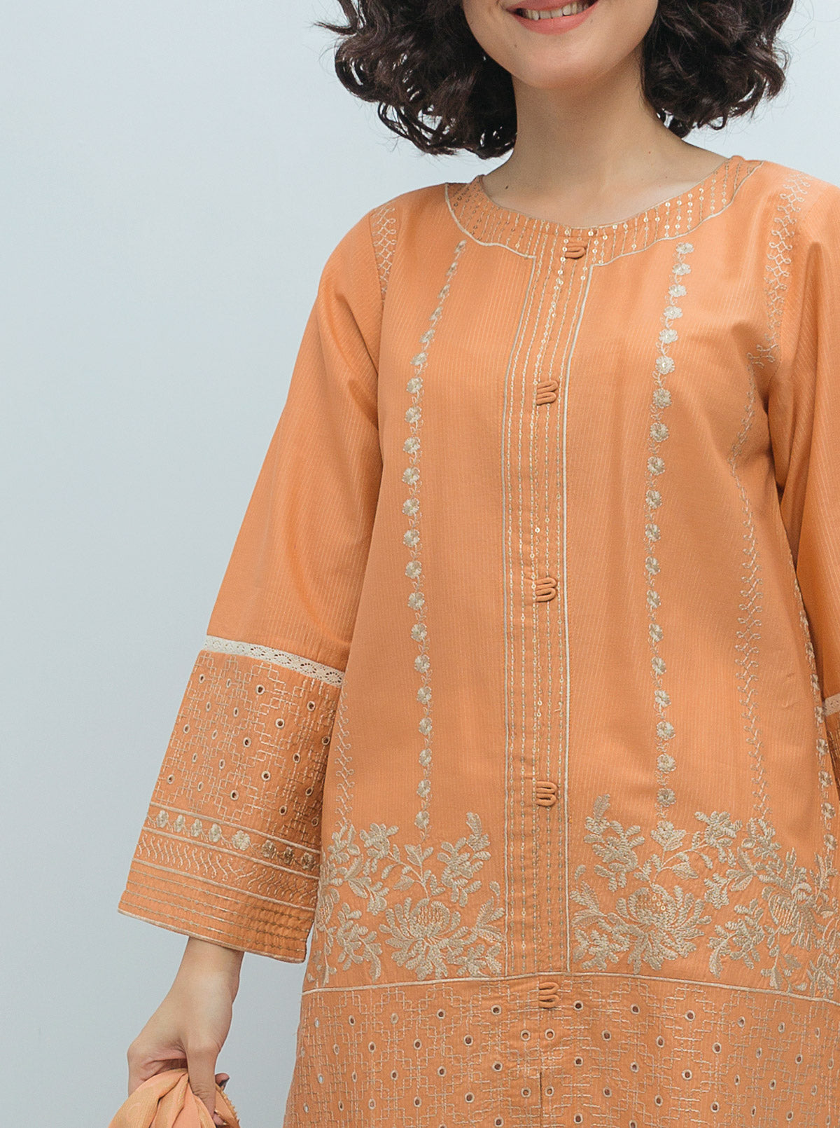 Embroidered Shirt With Dupatta