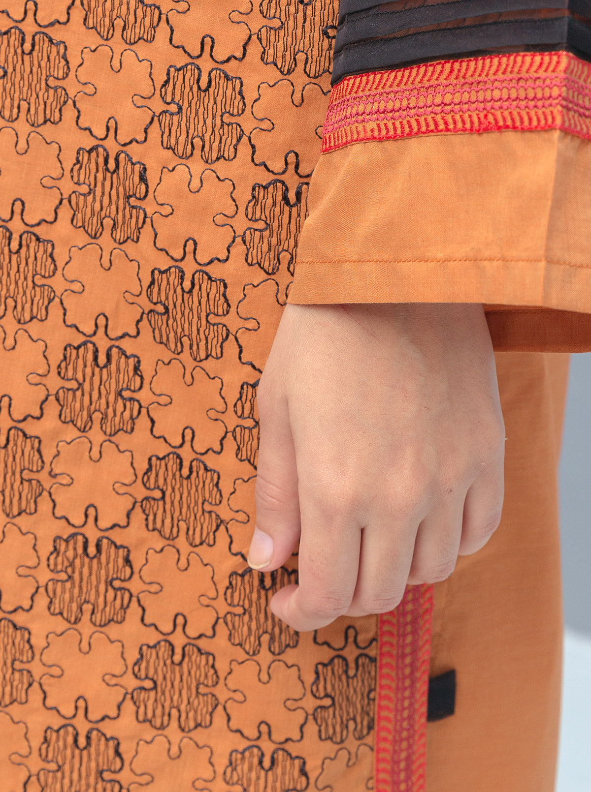 3 PIECE EMBROIDERED LAWN SUIT-CERULEAN PINE (UNSTITCHED)