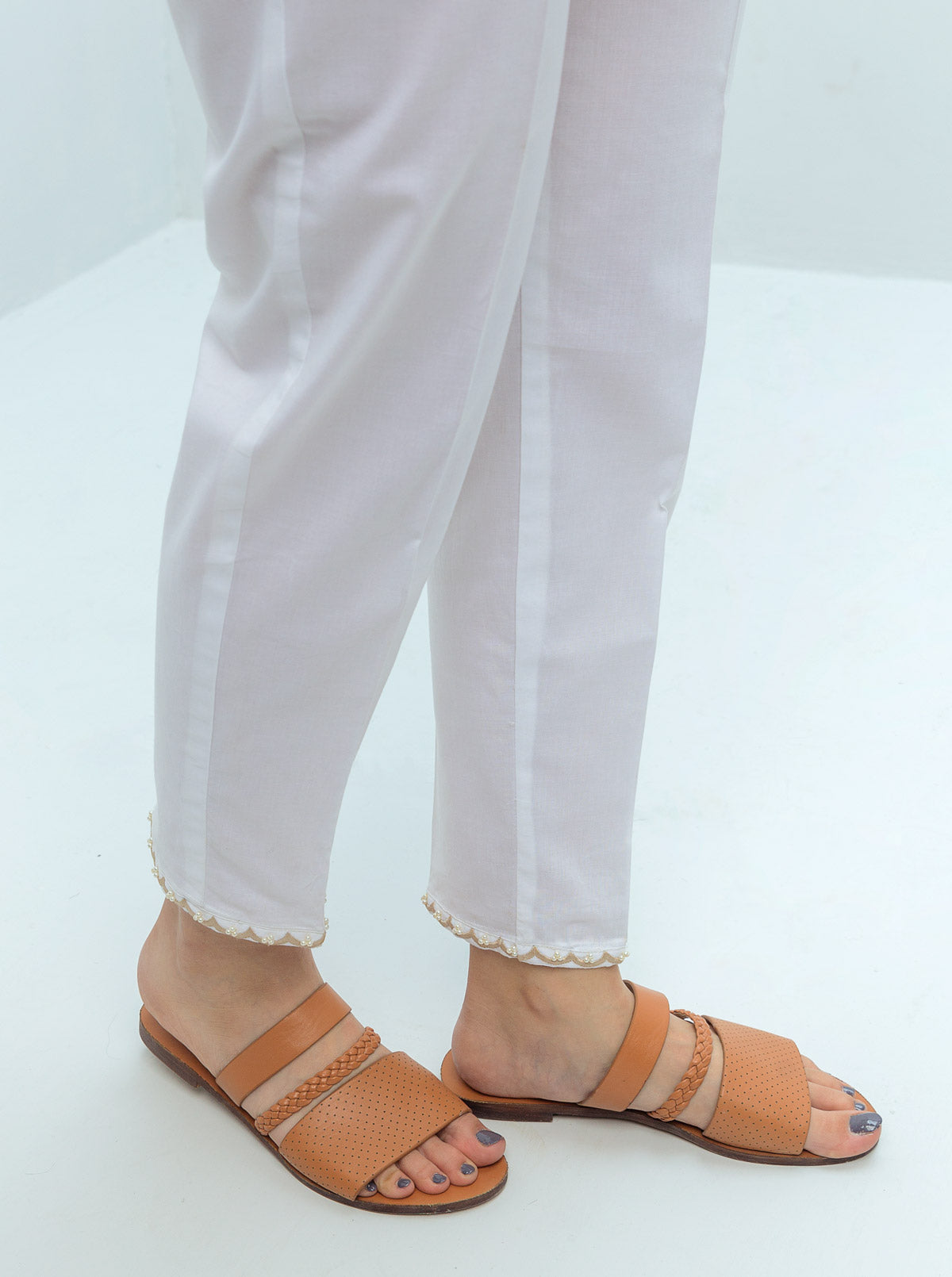 Embroidered Straight Pants