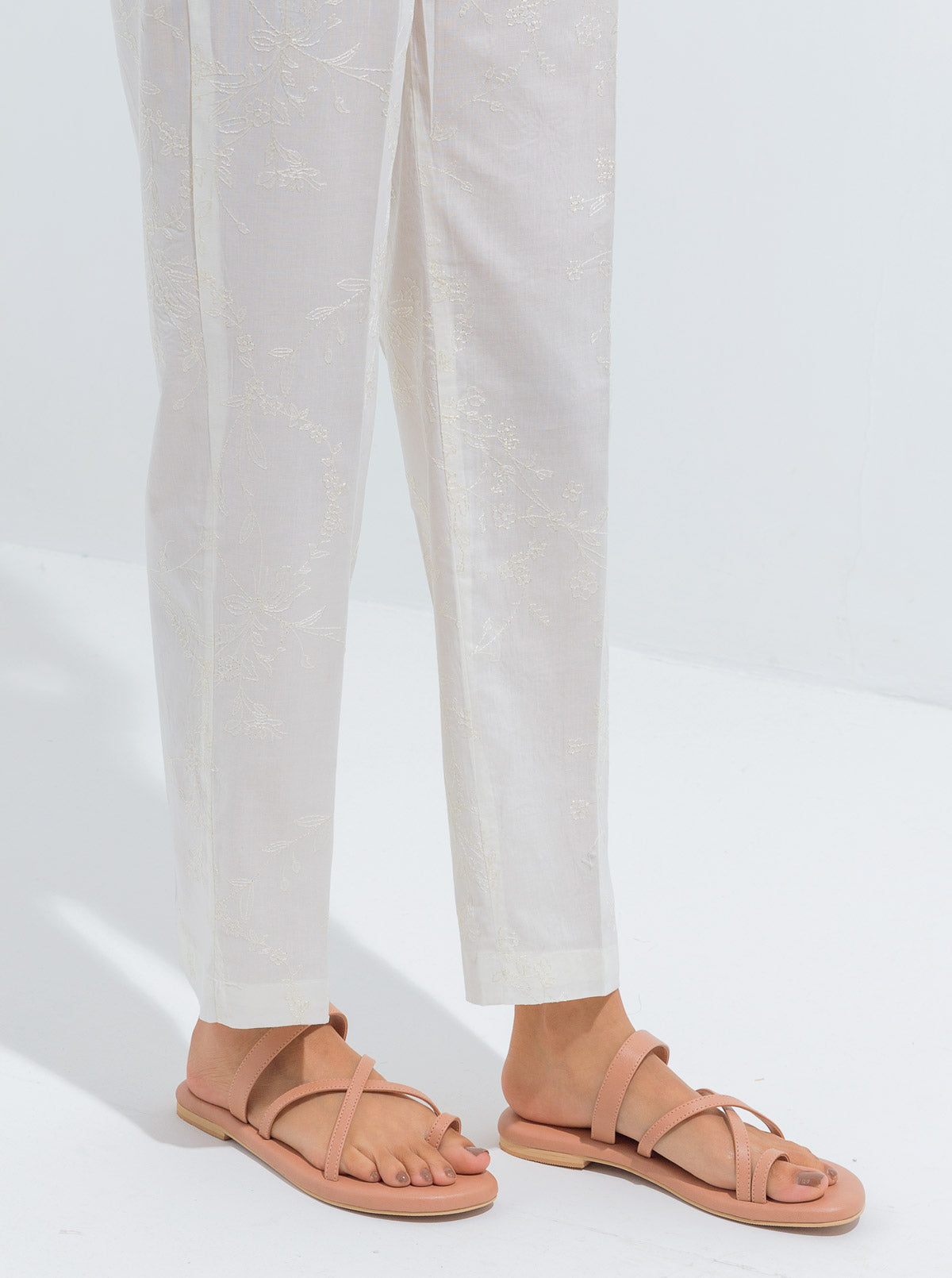 Embroidered Straight Pants