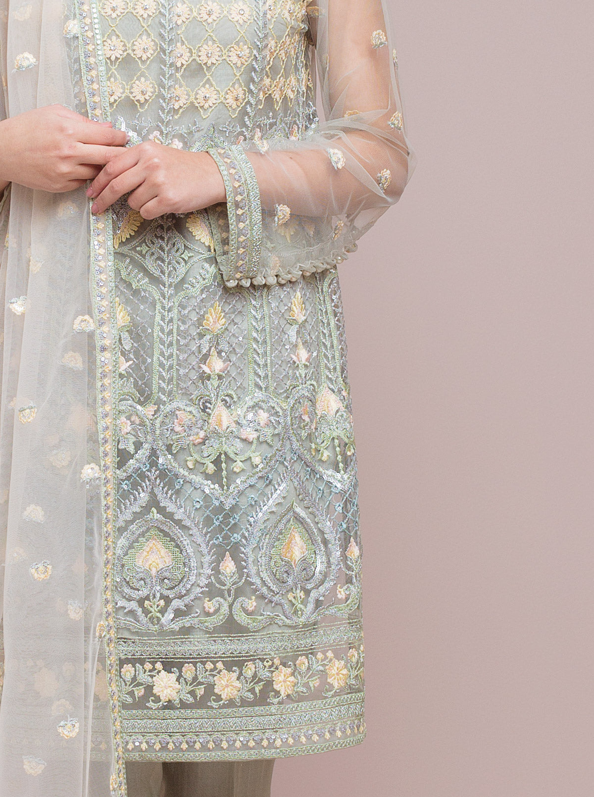 Embroidered Shirt With Dupatta