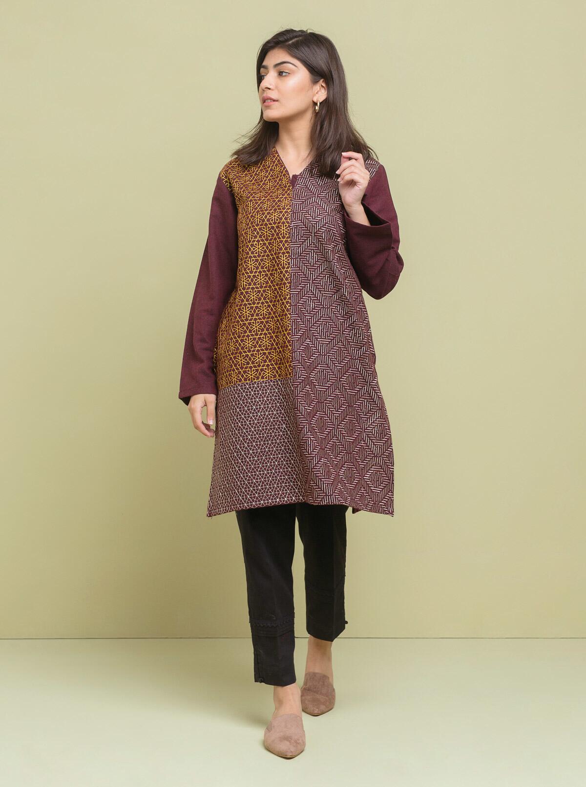 AJUBEP-09 Printed Embroidered Cambric Unstitched 3 Pcs