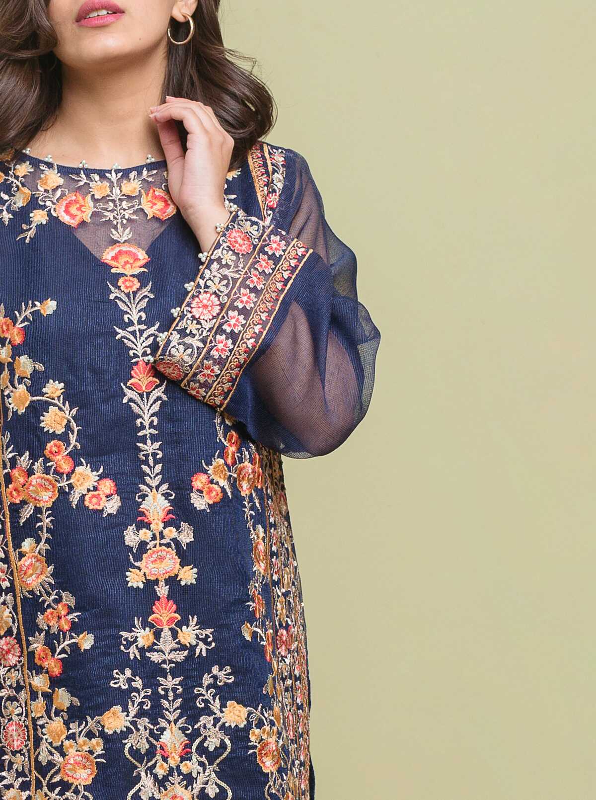 AJW-15 EMBROIDERED KHADDAR 3 PCS