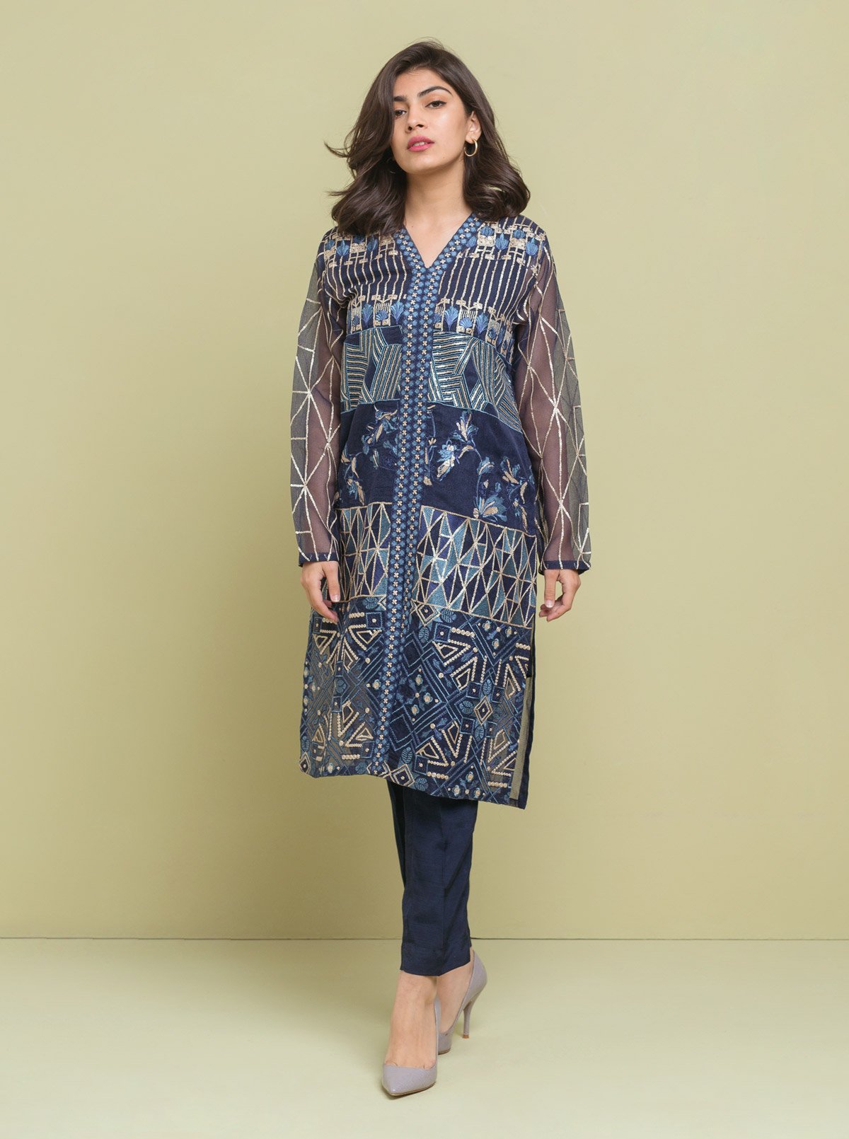 AJZS-03 EMBROIDERED CHIFFON 3 PCS