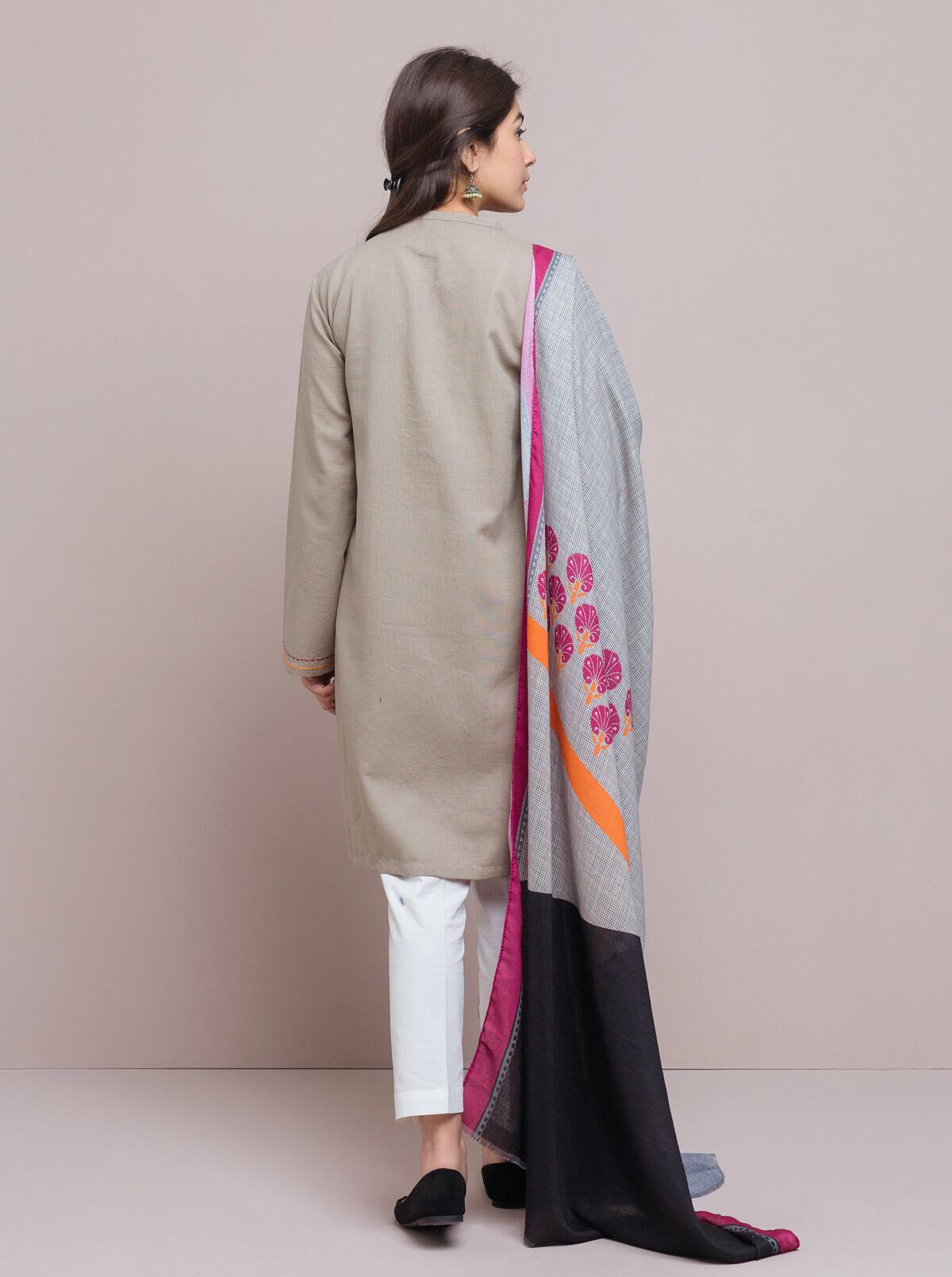 AJZS-15 EMBROIDERED RAW SILK 1 PC