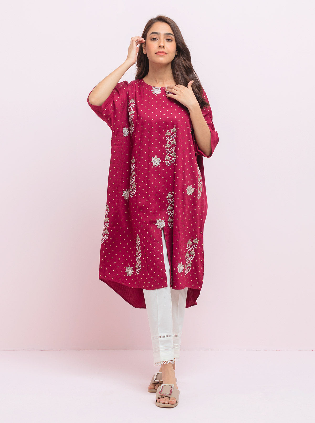 AJZS-24 EMBROIDERED LAWN SILK 3 PCS