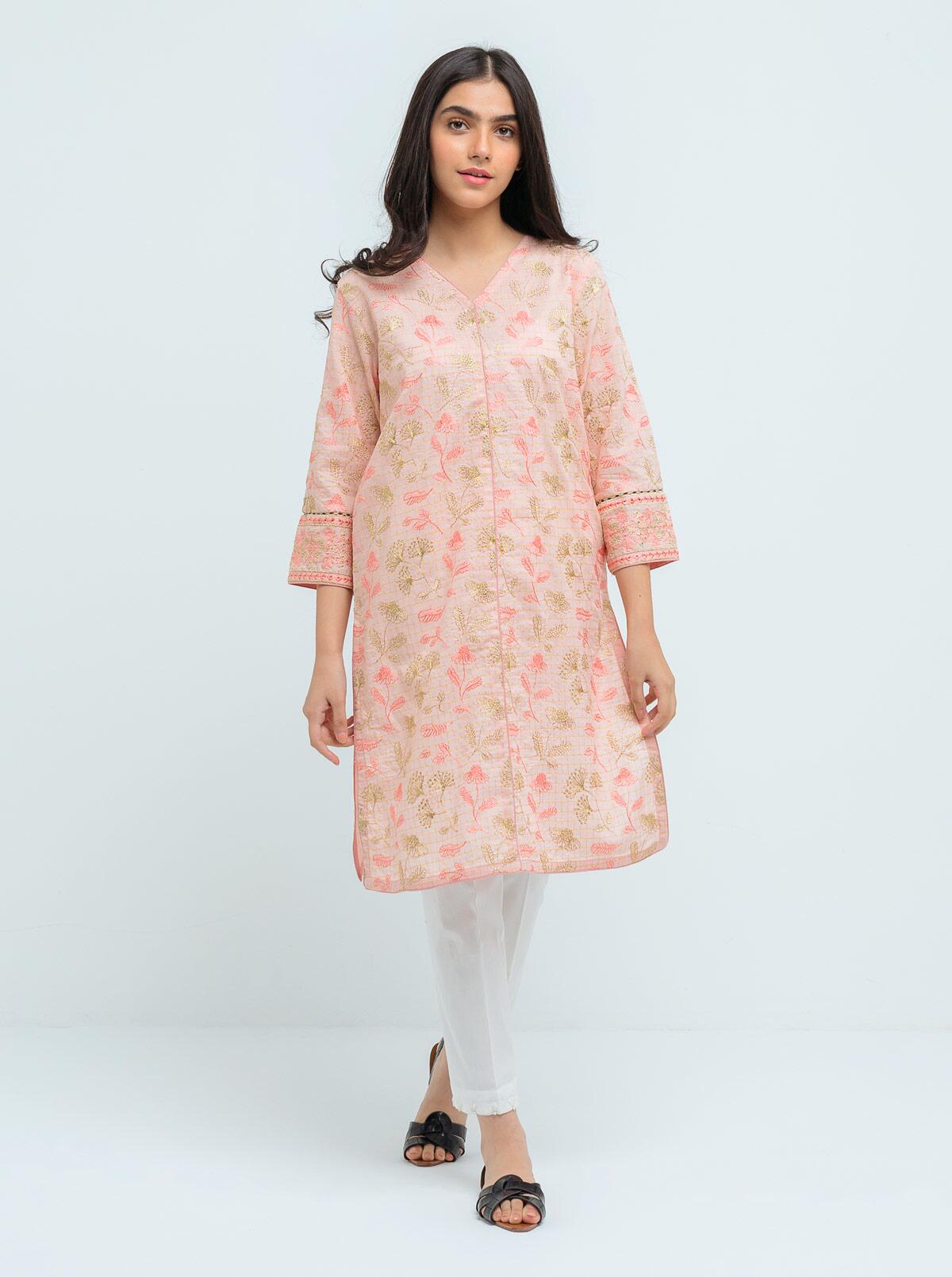 DA-1396 Sky-Blue EMBROIDERED KURTA