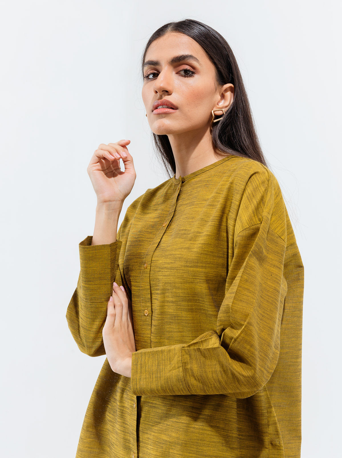 Textured Olive Mustard Co-Ord Set