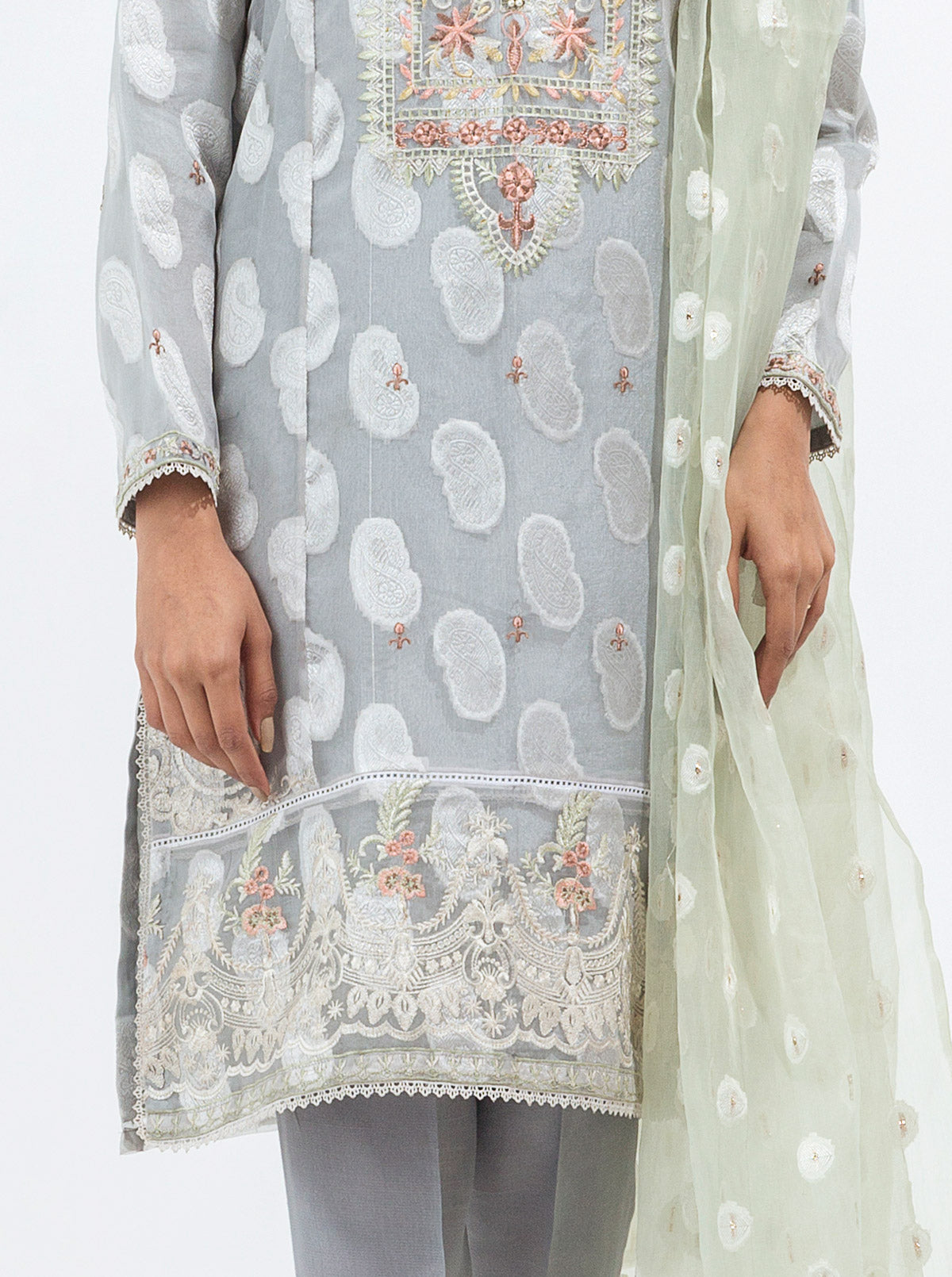 Embroidered Shirt With Dupatta