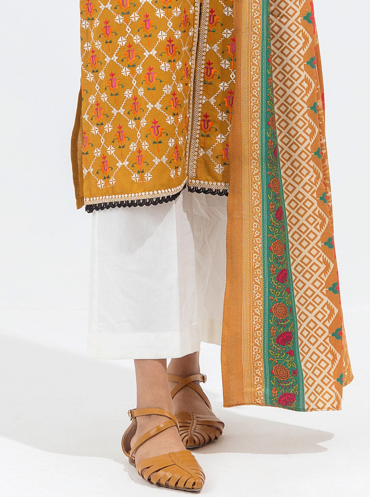 Embroidered Shirt With Shawl