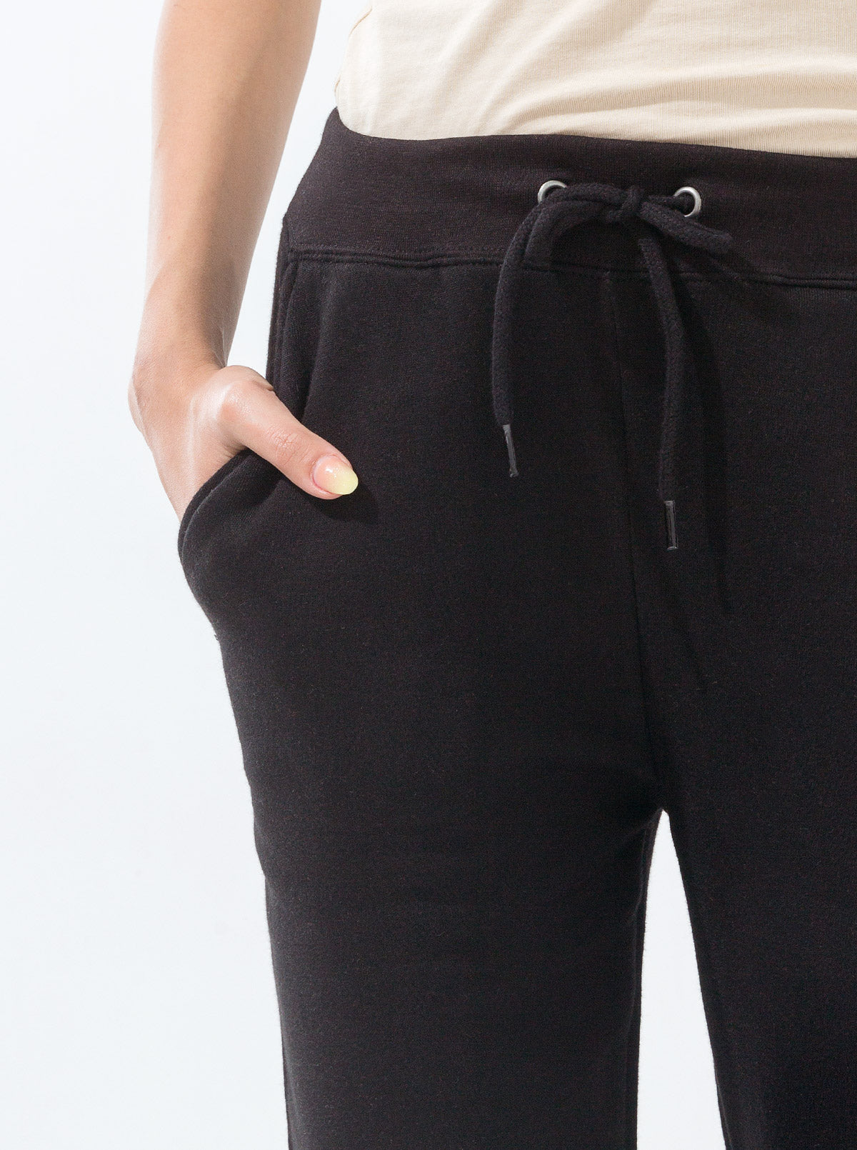 Black Fleece Straight Pants