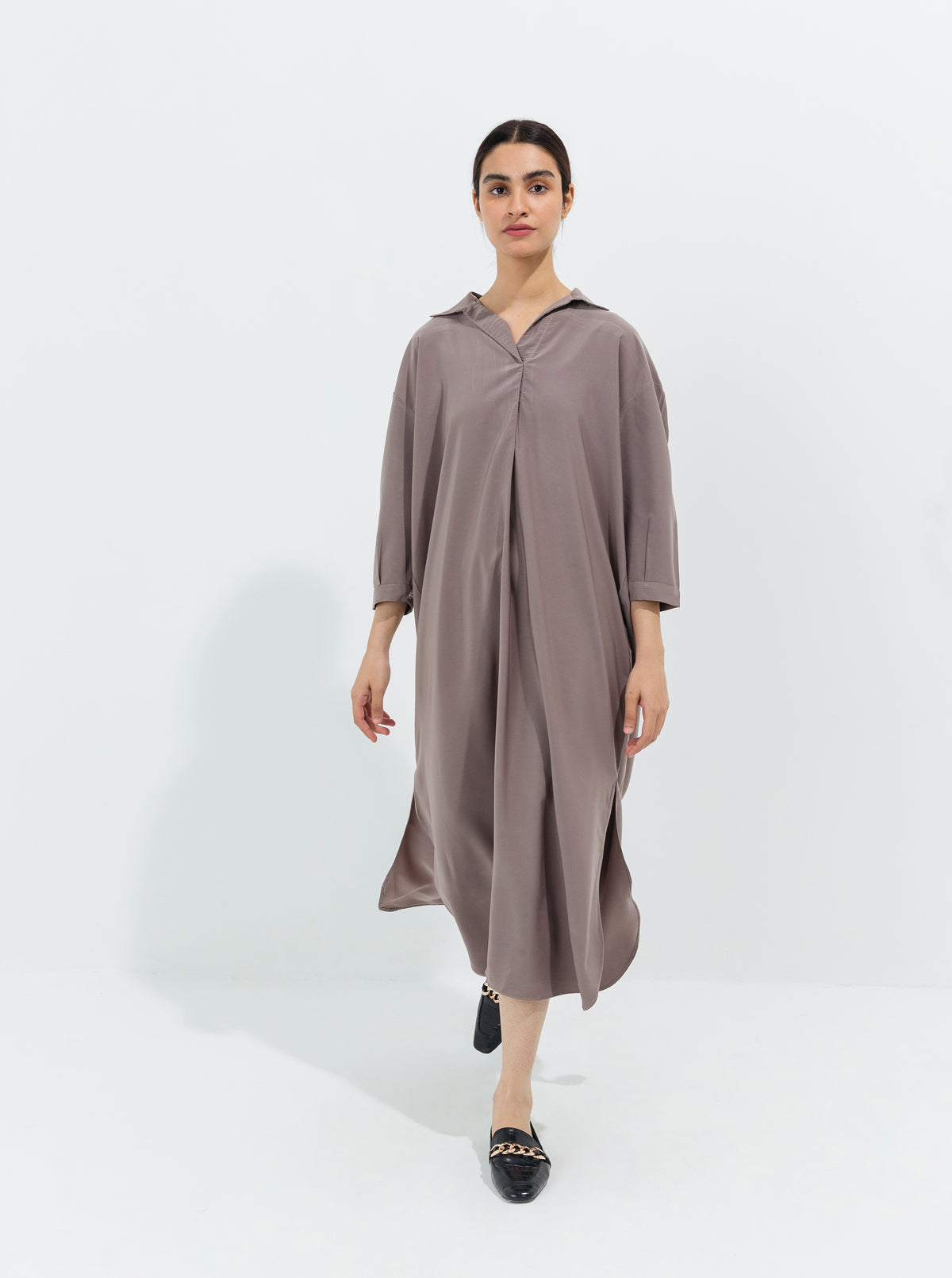 Mocha Brown Shirt Dress