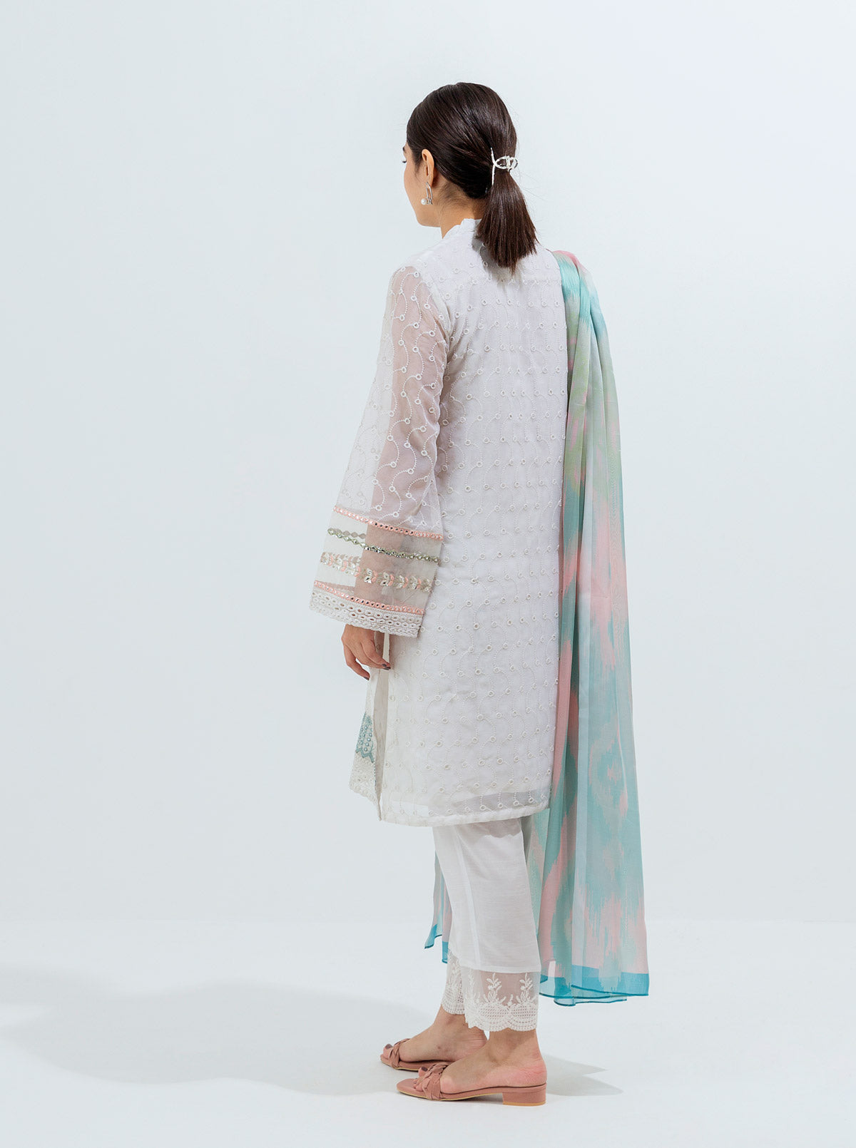 Embroidered Shirt With Dupatta