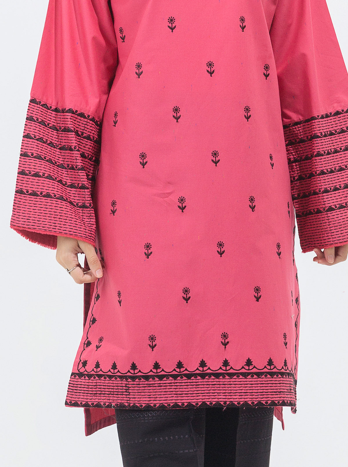 Jacquard Drop Shoulder Crop Top