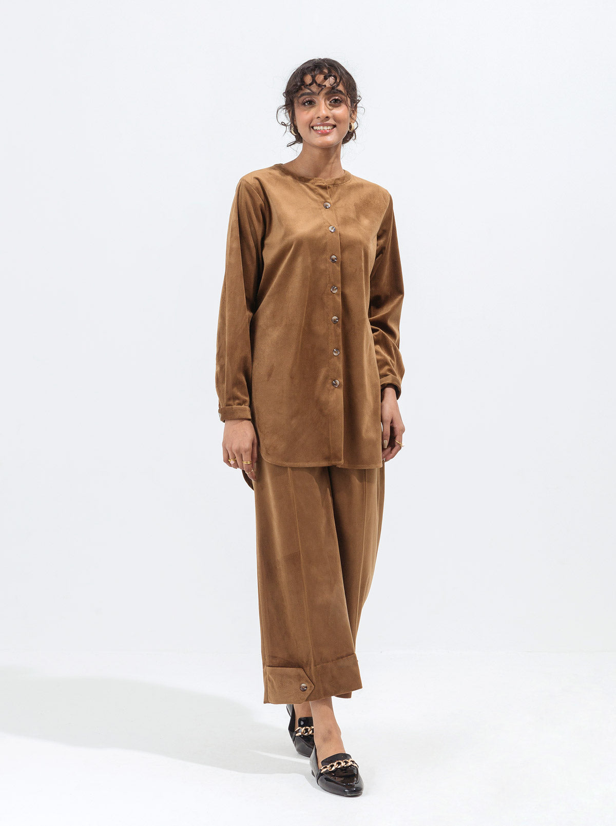 Suede Shirt With Pant