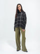 Black Contrast Grid Pullover