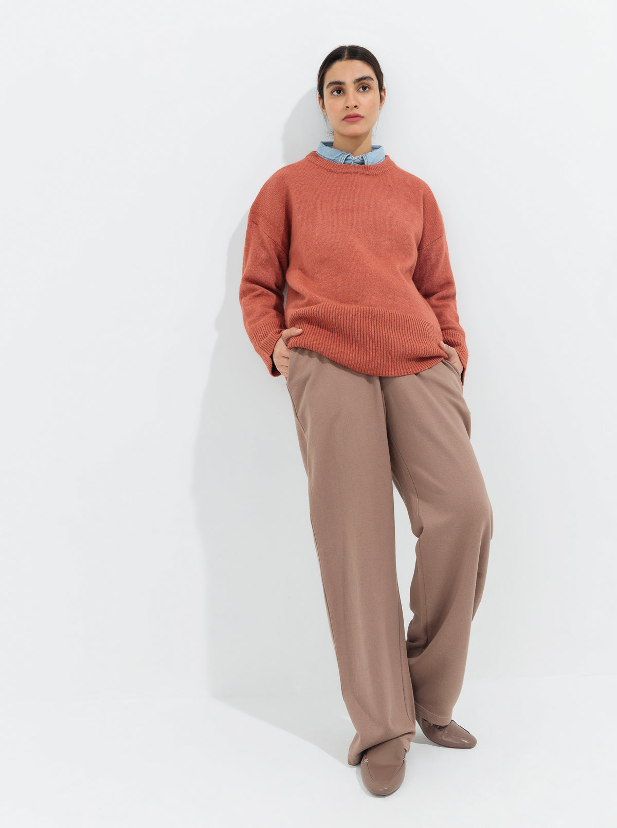 Coral Flat Knit Pullover