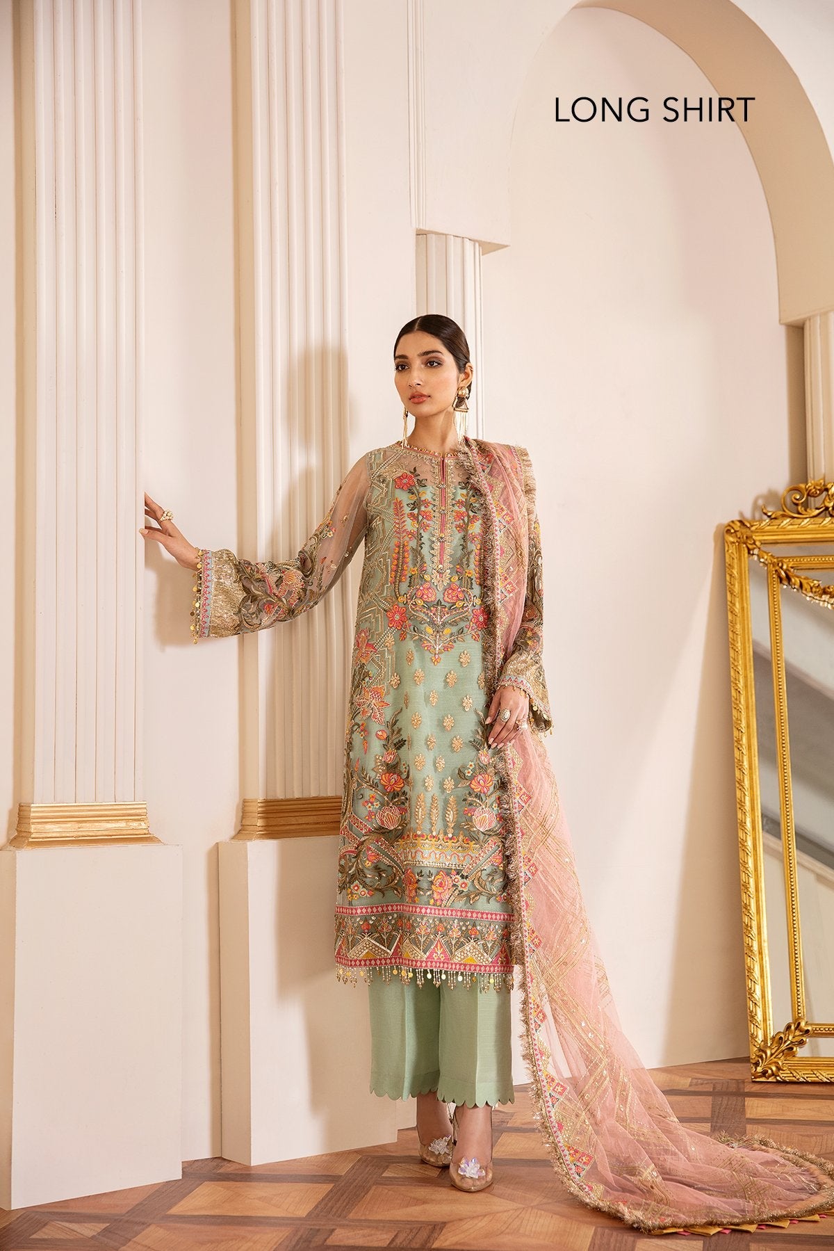 EMBROIDERED NET CH07-01 STITCHED