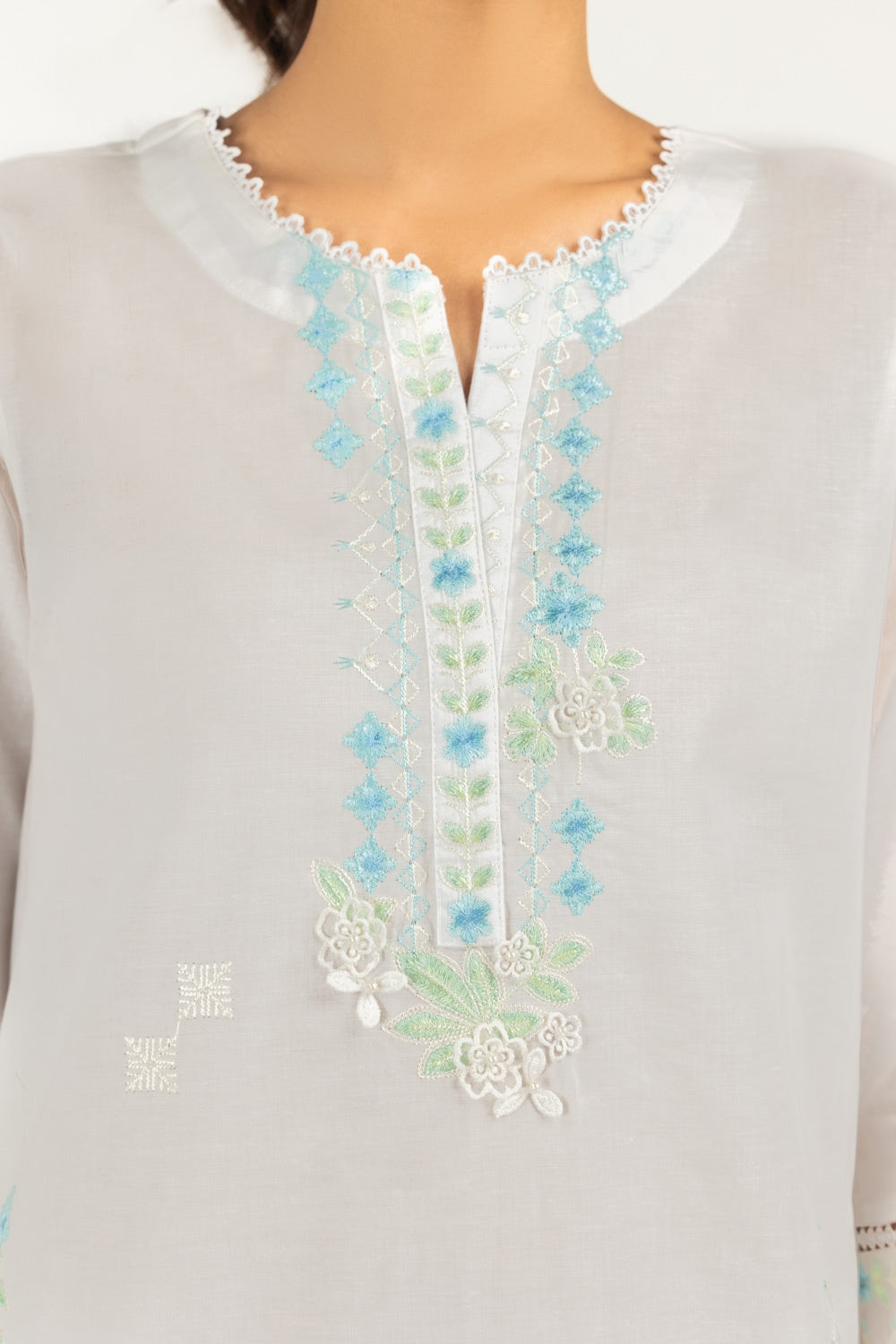 Cambric Embroidered Co-Ord Set