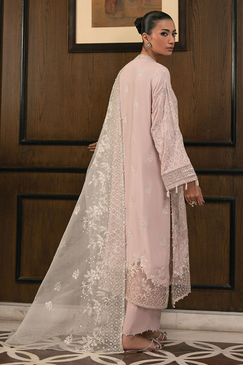 PETAL PURPLE-3PC EMBROIDERED SILK SUIT