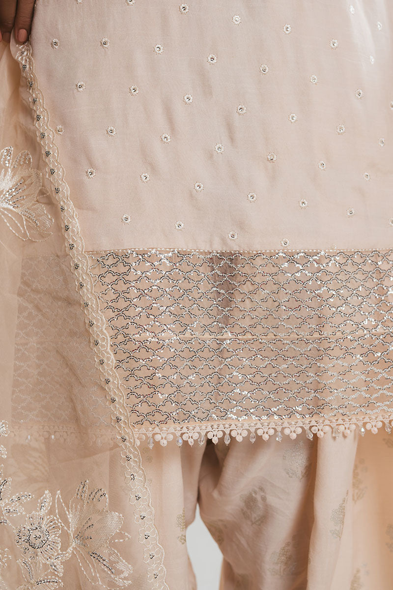 PEACH WHIP-3PC EMBROIDERED SILK SUIT