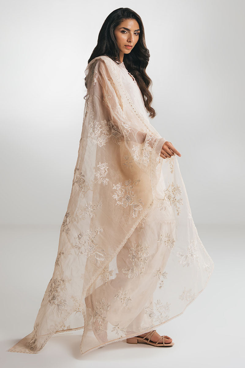 PEACH WHIP-3PC EMBROIDERED SILK SUIT