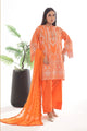 3 Piece Unstitched Lacquer Printed Suit with Embroidered Chiffon Dupatta