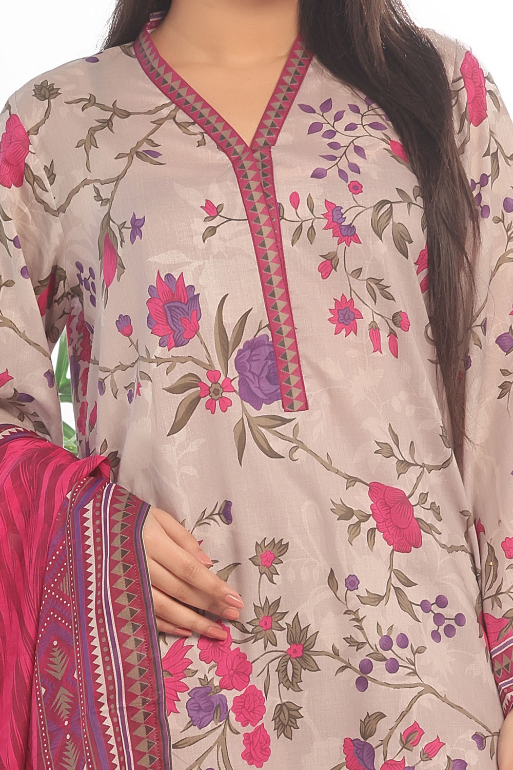 3 Piece Unstitched Printed Lawn Suit