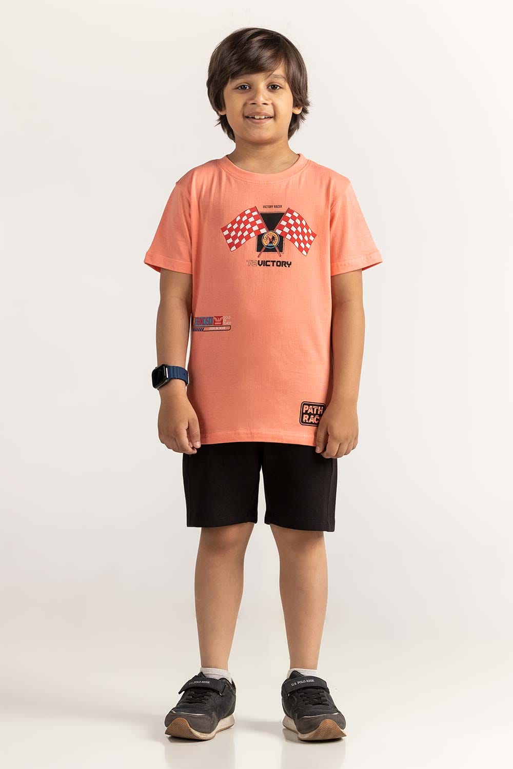 Coral Junior Boy Knit Printed Tee