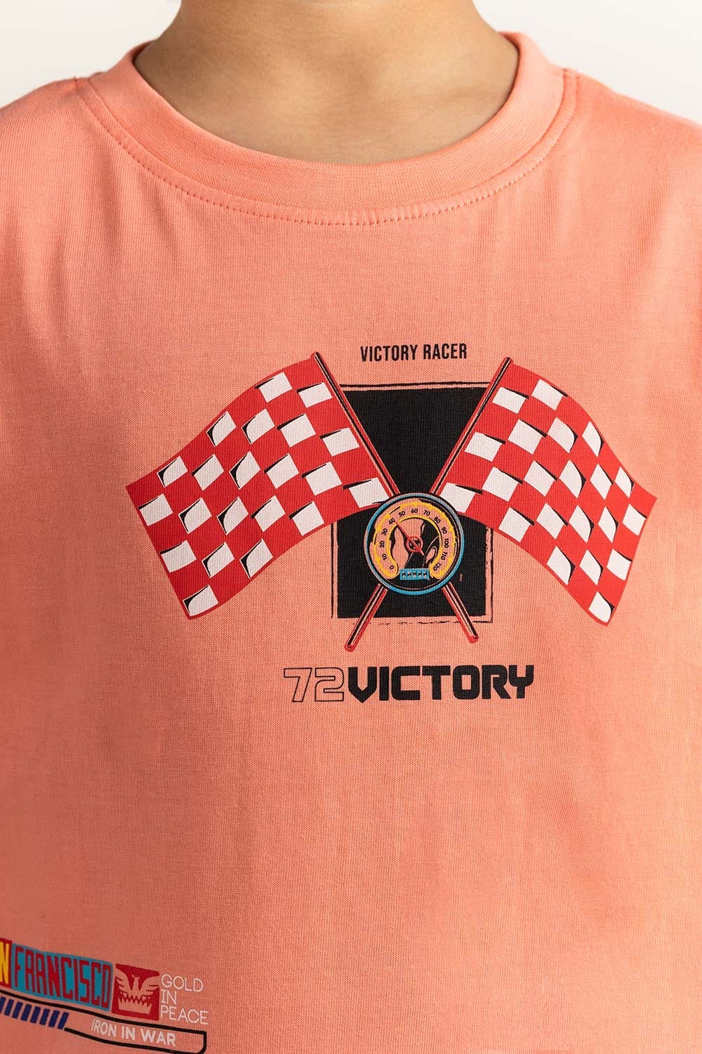 Coral Junior Boy Knit Printed Tee