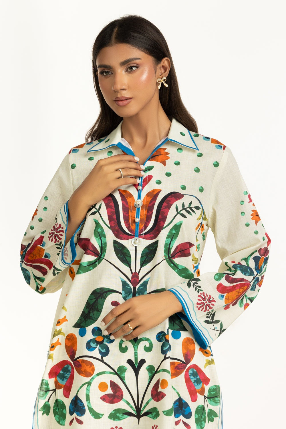 Cotton Cross Slub Printed Co-Ord Set
