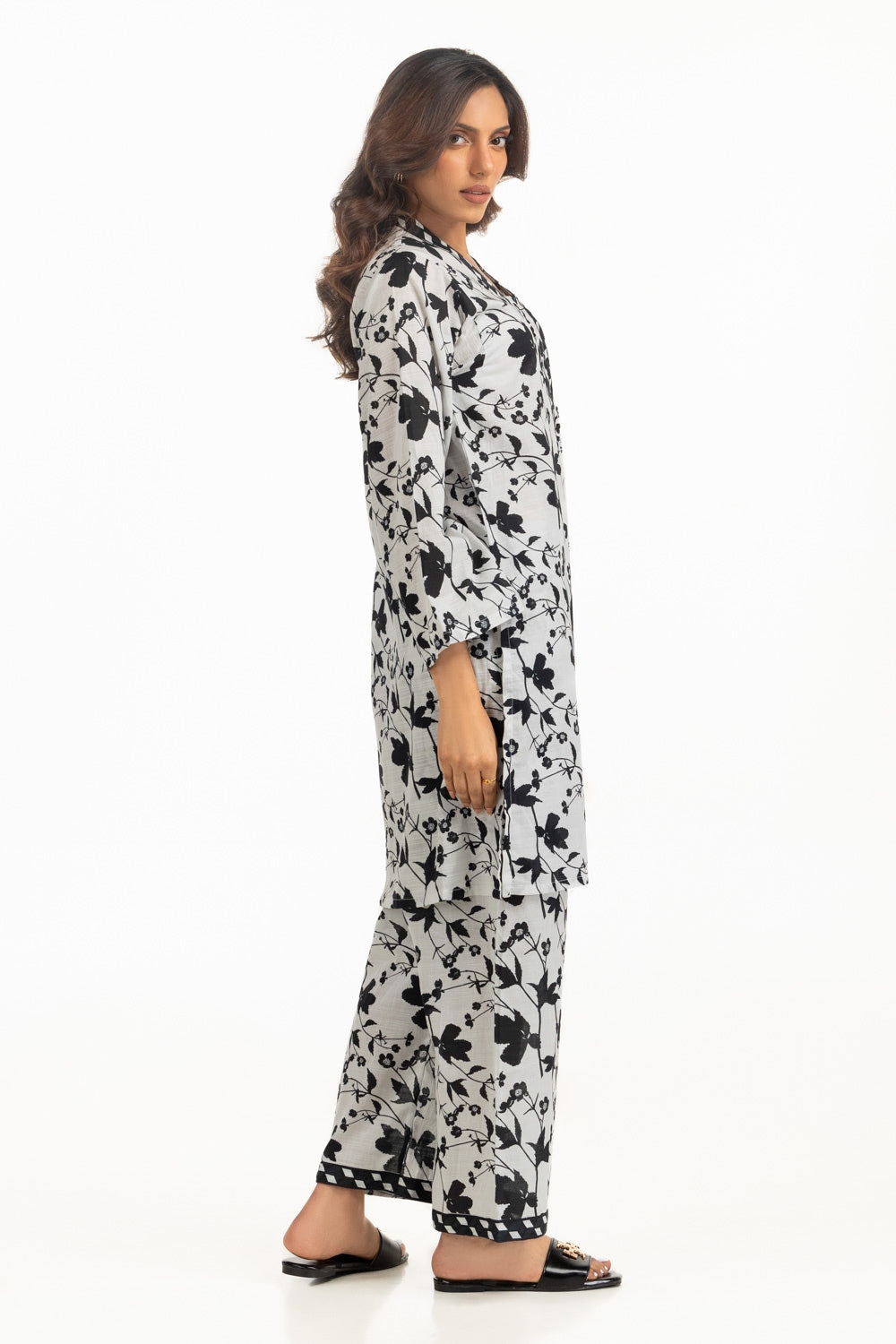 Cotton Printed Vertical Stripe Co-Ord Set