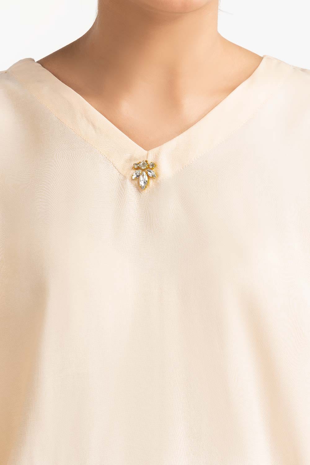 Cream Blended Casual Shirt