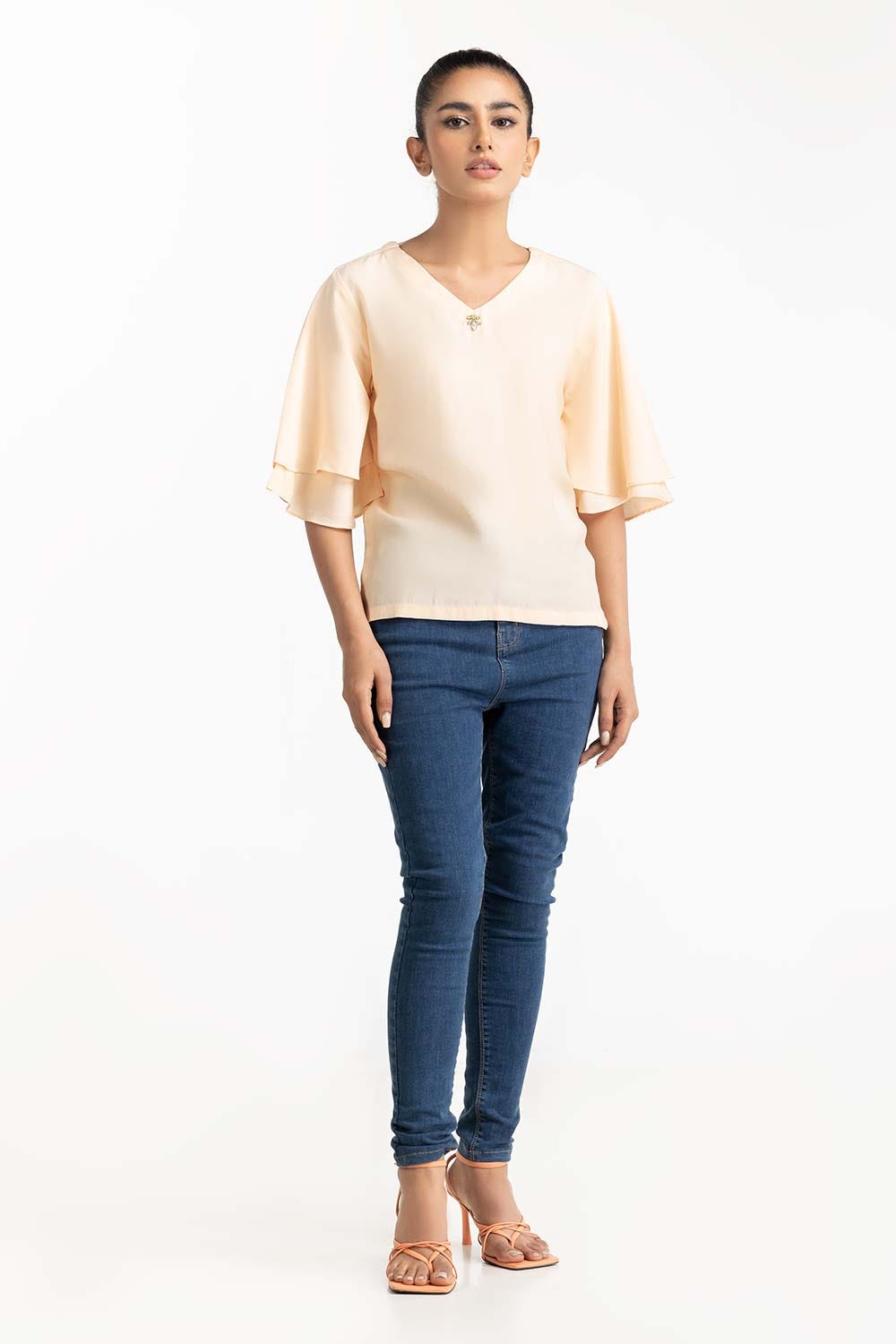 Cream Blended Casual Shirt