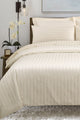 Cream Strip Satin T-250 Quilt Cover Set